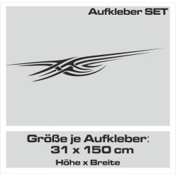 Aufkleber SET Auto Car Tattoo Style Seiten Tribal Dekor Pferd Gecko Power Blumen Ranke Fee Hexe Blumen Blüten Gecko Farbe Decal