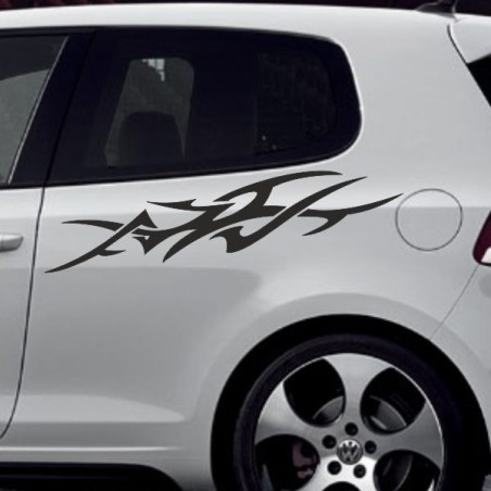 Aufkleber SET Auto Car Tattoo Style Seiten Tribal Dekor Pferd Gecko Power Blumen Ranke Fee Hexe Blumen Blüten Gecko Farbe Decal