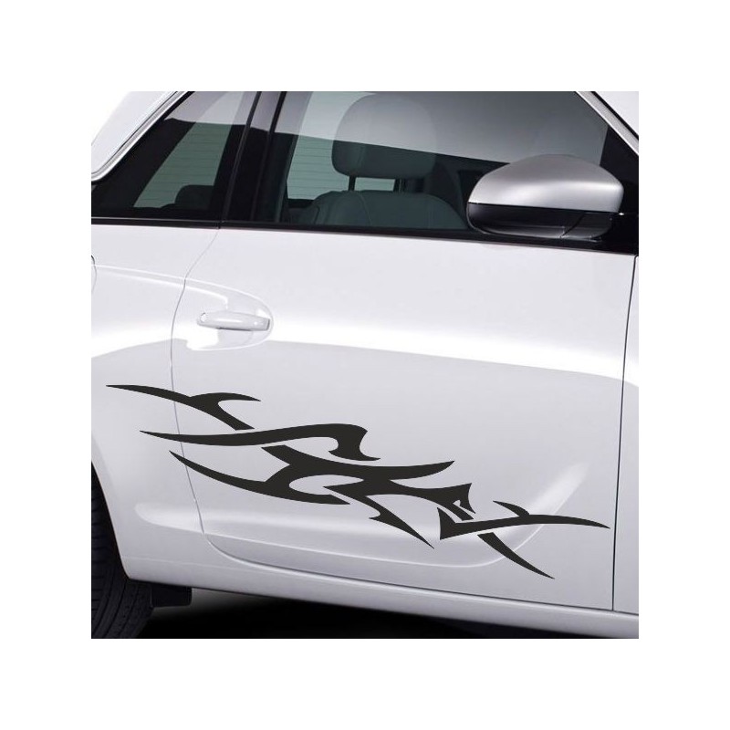 Aufkleber SET Auto Car Tattoo Style Seiten Tribal Dekor Pferd Gecko Power Blumen Ranke Fee Hexe Blumen Blüten Gecko Farbe Decal