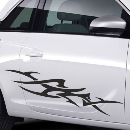 Aufkleber SET Auto Car Tattoo Style Seiten Tribal Dekor Pferd Gecko Power Blumen Ranke Fee Hexe Blumen Blüten Gecko Farbe Decal