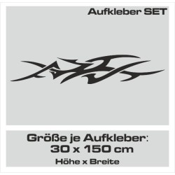 Aufkleber SET Auto Car Tattoo Style Seiten Tribal Dekor Pferd Gecko Power Blumen Ranke Fee Hexe Blumen Blüten Gecko Farbe Decal