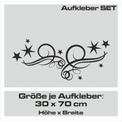 Aufkleber SET Auto Car Tattoo Style Seiten Tribal Dekor Pferd Gecko Power Blumen Ranke Fee Hexe Blumen Blüten Gecko Farbe Decal