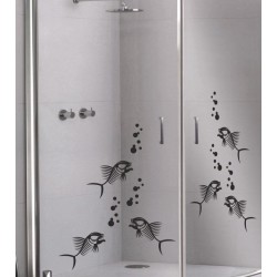 Aufkleber Glas Dekor Fenster Dusche Duschkabine Glas Tür Glastür Schaufenster Beschriftung Spa Wellness Meer Delphin Rose Wasser