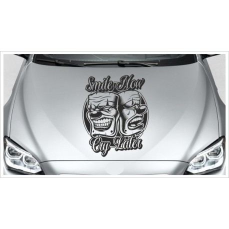 Aufkleber Maske Lachen & Weinen Joker Face Smile & Cry Tattoo Auto Lack