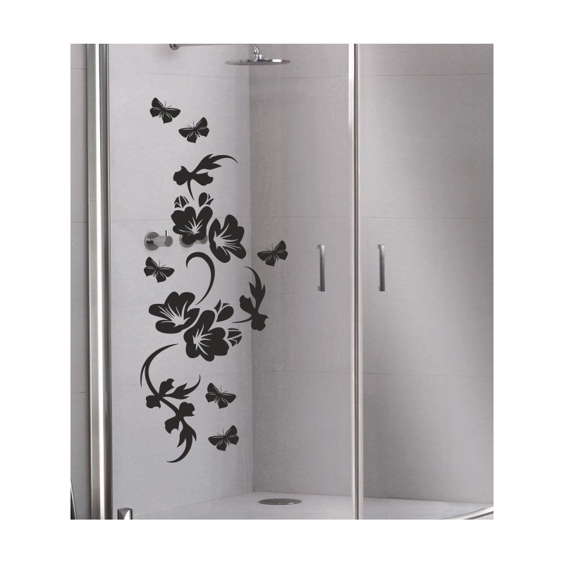 Aufkleber Glas Dekor Fenster Dusche Duschkabine Glas Tür Glastür Schaufenster Beschriftung Spa Wellness Meer Delphin Rose Wasser