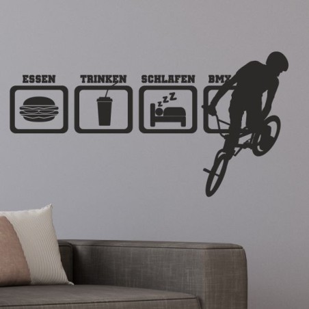 Wandaufkleber Wandtattoo Sport Fußball Kicker Spiel Kinder Kids Snowbord Skateboard Skater Stuntroller Roller BMX Basket Ball