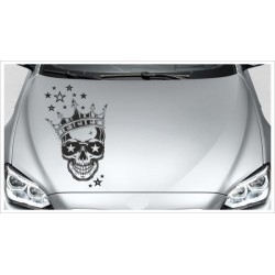 Totenkopf Skull Tattoo König Krone Sterne Aufkleber Auto Autoaufkleber
