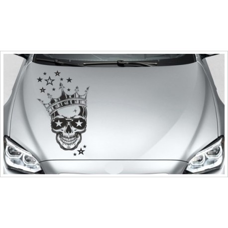 Totenkopf Skull Tattoo König Krone Sterne Aufkleber Auto Autoaufkleber -  Der Dekor Aufkleber Shop