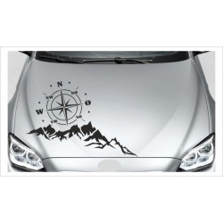Offroad Aufkleber Kompass Windrose Berge Landschaft Panorama Auto Car 4x4 -  Der Dekor Aufkleber Shop