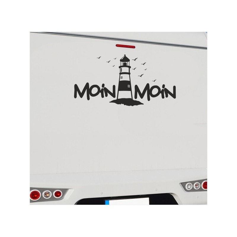 Kopie von Wohnmobil Aufkleber Leuchtturm Küste Möwe Moin Moin Meer Wohnwagen Camping  WOMO 10