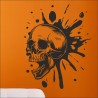 Wandaufkleber Wandtattoo Totenkopf Skull Schädel Bones Farbklecks Farbe Krone König DJ Sound Punisher Rabe Krähe Tod Death Fun
