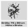 Wandaufkleber Wandtattoo Totenkopf Skull Schädel Bones Farbklecks Farbe Krone König DJ Sound Punisher Rabe Krähe Tod Death Fun