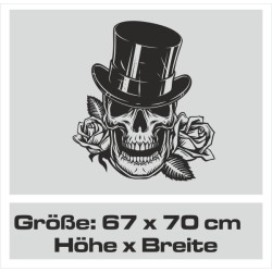 Wandaufkleber Wandtattoo Totenkopf Skull Schädel Bones Farbklecks Farbe Krone König DJ Sound Punisher Rabe Krähe Tod Death Fun