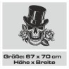 Wandaufkleber Wandtattoo Totenkopf Skull Schädel Bones Farbklecks Farbe Krone König DJ Sound Punisher Rabe Krähe Tod Death Fun