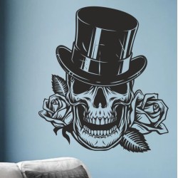 Wandaufkleber Wandtattoo Totenkopf Skull Schädel Bones Farbklecks Farbe Krone König DJ Sound Punisher Rabe Krähe Tod Death Fun