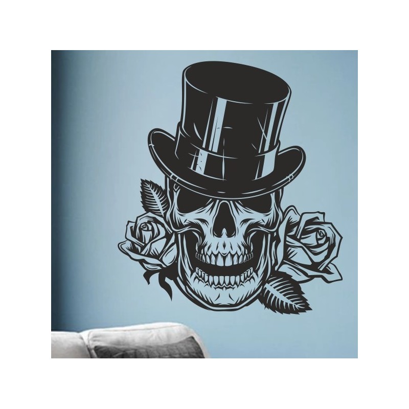 Wandaufkleber Wandtattoo Totenkopf Skull Schädel Bones Farbklecks Farbe Krone König DJ Sound Punisher Rabe Krähe Tod Death Fun