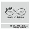 Aufkleber Just Married Ehe Hochzeit Paar Liebe Herz Ringe Datum Namen