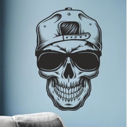 Wandaufkleber Wandtattoo Totenkopf Skull Schädel Bones Farbklecks Farbe Krone König DJ Sound Punisher Rabe Krähe Tod Death Fun