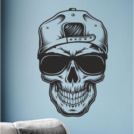 Wandaufkleber Wandtattoo Totenkopf Skull Schädel Bones Farbklecks Farbe Krone König DJ Sound Punisher Rabe Krähe Tod Death Fun