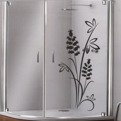 Aufkleber Glas Dekor Fenster Dusche Duschkabine Glas Tür Glastür Schaufenster Beschriftung Spa Wellness Meer Delphin Rose Wasser