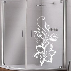 Aufkleber Glas Dekor Fenster Dusche Duschkabine Glas Tür Glastür Schaufenster Beschriftung Spa Wellness Meer Delphin Rose Wasser