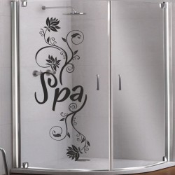 Aufkleber Glas Dekor Fenster Dusche Duschkabine Glas Tür Glastür Schaufenster Beschriftung Spa Wellness Meer Delphin Rose Wasser