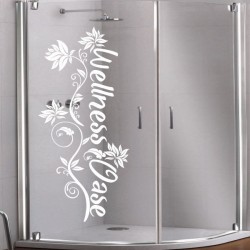 Aufkleber Glas Dekor Fenster Dusche Duschkabine Glas Tür Glastür Schaufenster Beschriftung Spa Wellness Meer Delphin Rose Wasser