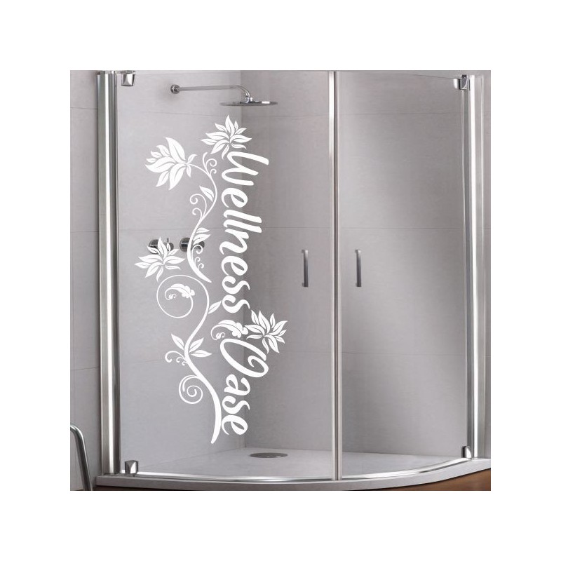 Aufkleber Glas Dekor Fenster Dusche Duschkabine Glas Tür Glastür Schaufenster Beschriftung Spa Wellness Meer Delphin Rose Wasser