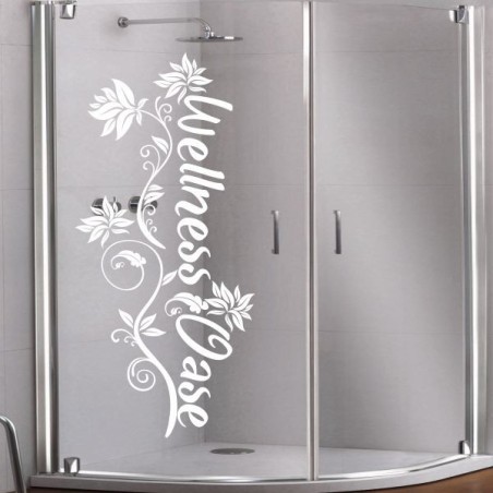 Aufkleber Glas Dekor Fenster Dusche Duschkabine Glas Tür Glastür Schaufenster Beschriftung Spa Wellness Meer Delphin Rose Wasser