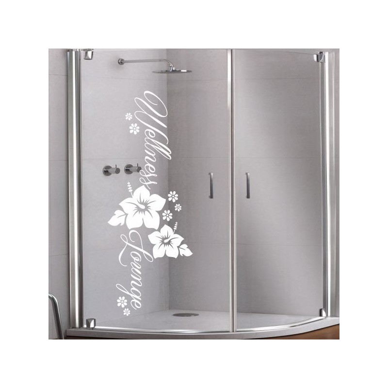 Aufkleber Glas Dekor Fenster Dusche Duschkabine Glas Tür Glastür Schaufenster Beschriftung Spa Wellness Meer Delphin Rose Wasser