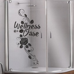 Aufkleber Glas Dekor Fenster Dusche Duschkabine Glas Tür Glastür Schaufenster Beschriftung Spa Wellness Meer Delphin Rose Wasser