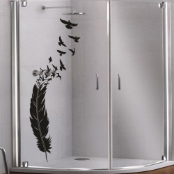 Aufkleber Glas Dekor Fenster Dusche Duschkabine Glas Tür Glastür Schaufenster Beschriftung Spa Wellness Meer Delphin Rose Wasser