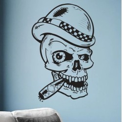 Wandaufkleber Wandtattoo Totenkopf Skull Schädel Bones Farbklecks Farbe Krone König DJ Sound Punisher Rabe Krähe Tod Death Fun