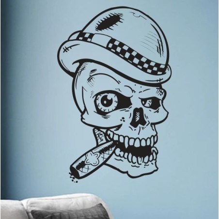 Wandaufkleber Wandtattoo Totenkopf Skull Schädel Bones Farbklecks Farbe Krone König DJ Sound Punisher Rabe Krähe Tod Death Fun