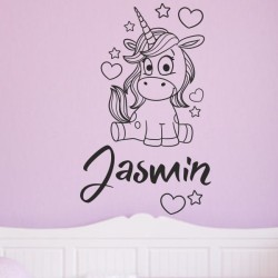 Wandaufkleber Wandtattoo Aufkleber Wand Pony Feuerwehr Dino T-Rex Autos Cars Bagger Fee Elfen Blumen Pirat Faultier Teddy Traum