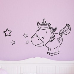 Wandaufkleber Wandtattoo Aufkleber Wand Pony Feuerwehr Dino T-Rex Autos Cars Bagger Fee Elfen Blumen Pirat Faultier Teddy Traum