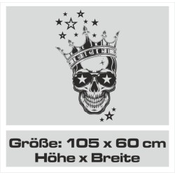 Wandaufkleber Wandtattoo Totenkopf Skull Schädel Bones Farbklecks Farbe Krone König DJ Sound Punisher Rabe Krähe Tod Death Fun