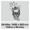 Wandaufkleber Wandtattoo Totenkopf Skull Schädel Bones Farbklecks Farbe Krone König DJ Sound Punisher Rabe Krähe Tod Death Fun