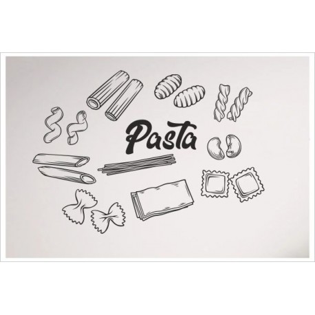 Pasta Nudeln Penne Lasagne Spagetti Maccheroni Cannelloni 11 x Aufkleber SET Wand Wandtattoo