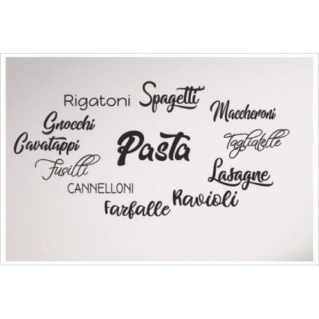Pasta Nudeln Penne Lasagne Spagetti Maccheroni Cannelloni 12 x Aufkleber SET Wand Wandtattoo
