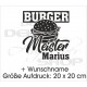 Schürzen KOCH & GRILL Burger Meister Grillen + Name Schürze Grillschürze Kochschürze Geschenk Fun