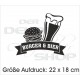 Schürzen KOCH & GRILL Burger & Bier Grillen Männer Schürze Grillschürze Kochschürze Geschenk Fun