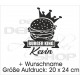 Schürzen KOCH & GRILL Burger King Männer Grillen + Name Schürze Grillschürze Kochschürze Geschenk Fun