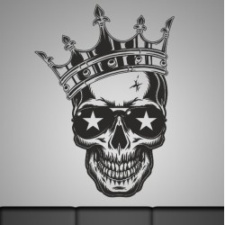 Wandaufkleber Wandtattoo Totenkopf Skull Schädel Bones Farbklecks Farbe Krone König DJ Sound Punisher Rabe Krähe Tod Death Fun
