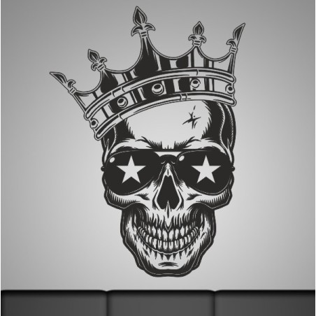 Wandaufkleber Wandtattoo Totenkopf Skull Schädel Bones Farbklecks Farbe Krone König DJ Sound Punisher Rabe Krähe Tod Death Fun
