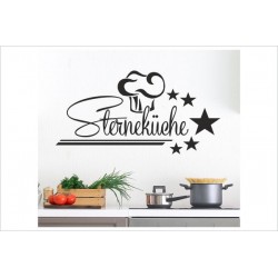 Küche Wandaufkleber  5 Sterne Küche Kochmütze Sterneküche Wandaufkleber Wandtattoo Aufkleber Küche Essen Genießen Kochen