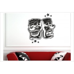 Poker Face Maske Spiel Karten Smile - Cry Wandaufkleber Wandtattoo Aufkleber Wand