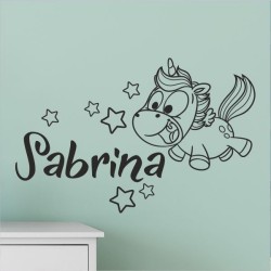 Wandaufkleber Wandtattoo Aufkleber Wand Pony Feuerwehr Dino T-Rex Autos Cars Bagger Fee Elfen Blumen Pirat Faultier Teddy Traum