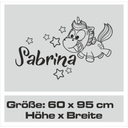 Wandaufkleber Wandtattoo Aufkleber Wand Pony Feuerwehr Dino T-Rex Autos Cars Bagger Fee Elfen Blumen Pirat Faultier Teddy Traum