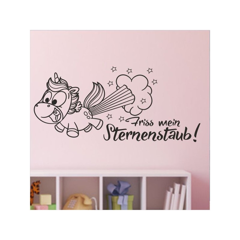 Wandaufkleber Wandtattoo Aufkleber Wand Pony Feuerwehr Dino T-Rex Autos Cars Bagger Fee Elfen Blumen Pirat Faultier Teddy Traum